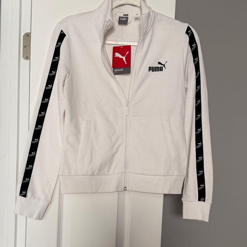 Puma Cream Jacket with Black Stripes NEW NEW WITH TAGS